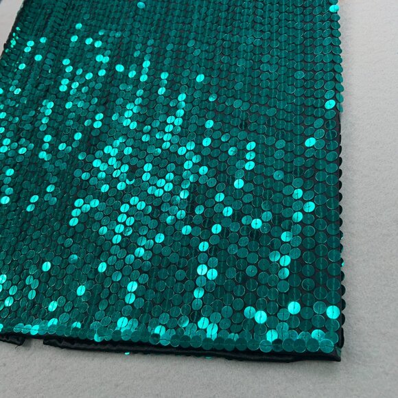 Oleg Cassini Dress Womens 6 Emerald Teal Jewel Sequin Sparkle Evening Party Glam - Picture 5 of 15